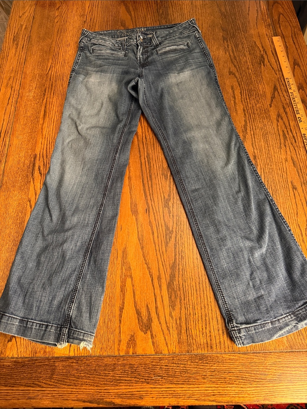 Ariat Ella Trouser Jeans 33L Wide Leg Flare Western Cowgirl Blue
